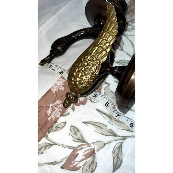 Brass Swan Wall Candle Sconce with Storm Glass 17" - Picture 5 of 16